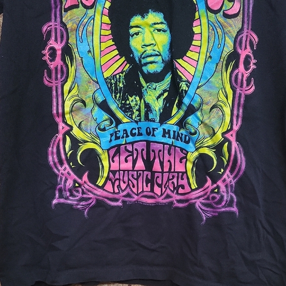 Karl Ferris Collection Jimi Hendrix Psychedelic Black Tee Size LARGE - Picture 4 of 7